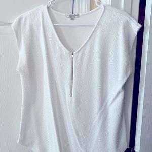 White vneck blouse